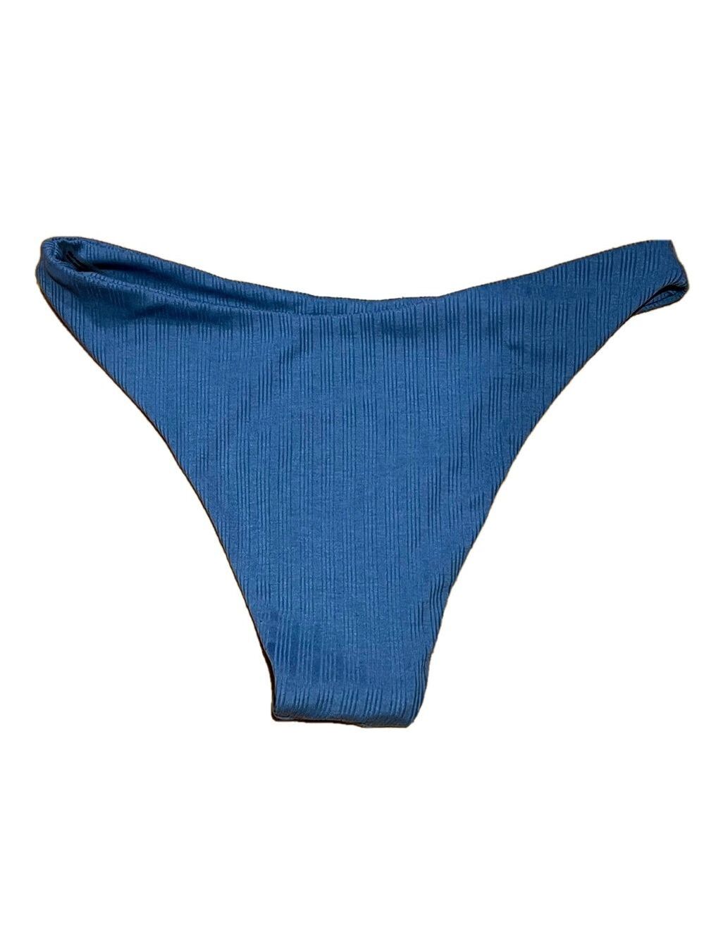 SHEIN Blue Ribbed Bikini Bottoms Women's Small